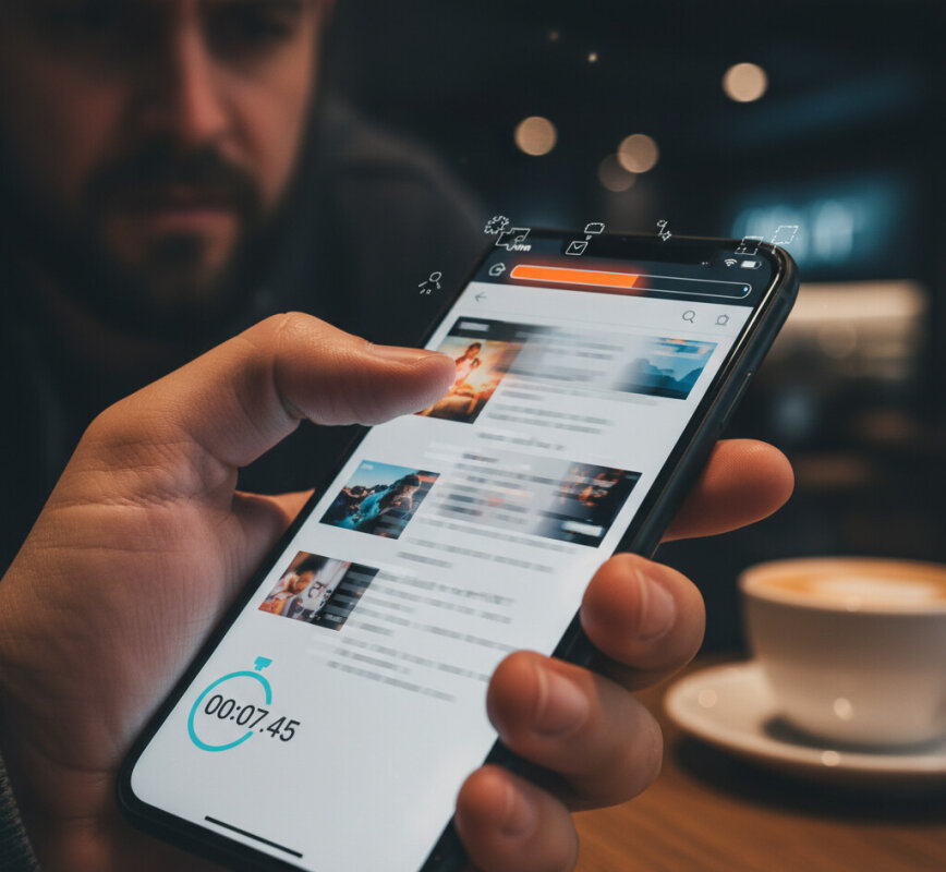 Smartphone z responsywną i szybko działająca stroną internetową